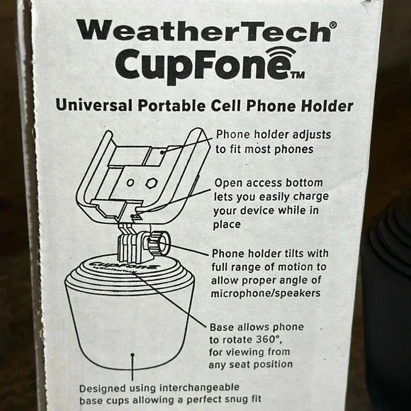 NWT WeatherTech CupFone Cell Phone Holder Black Universal Brand - Picture 9 of 11